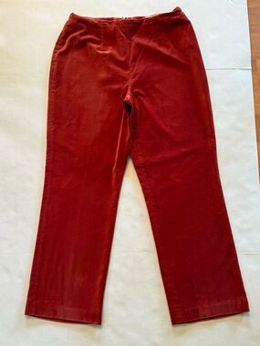 Henri Bendel Red/Orange Velvet Pants Vintage USA High Rise M 31x29